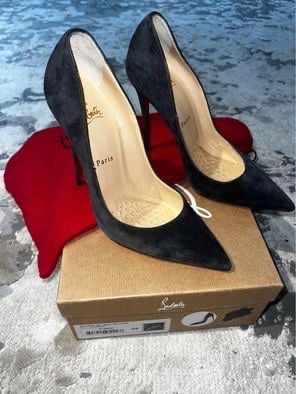 Christian Louboutin So Kate 120 Veau Velours 39 Black