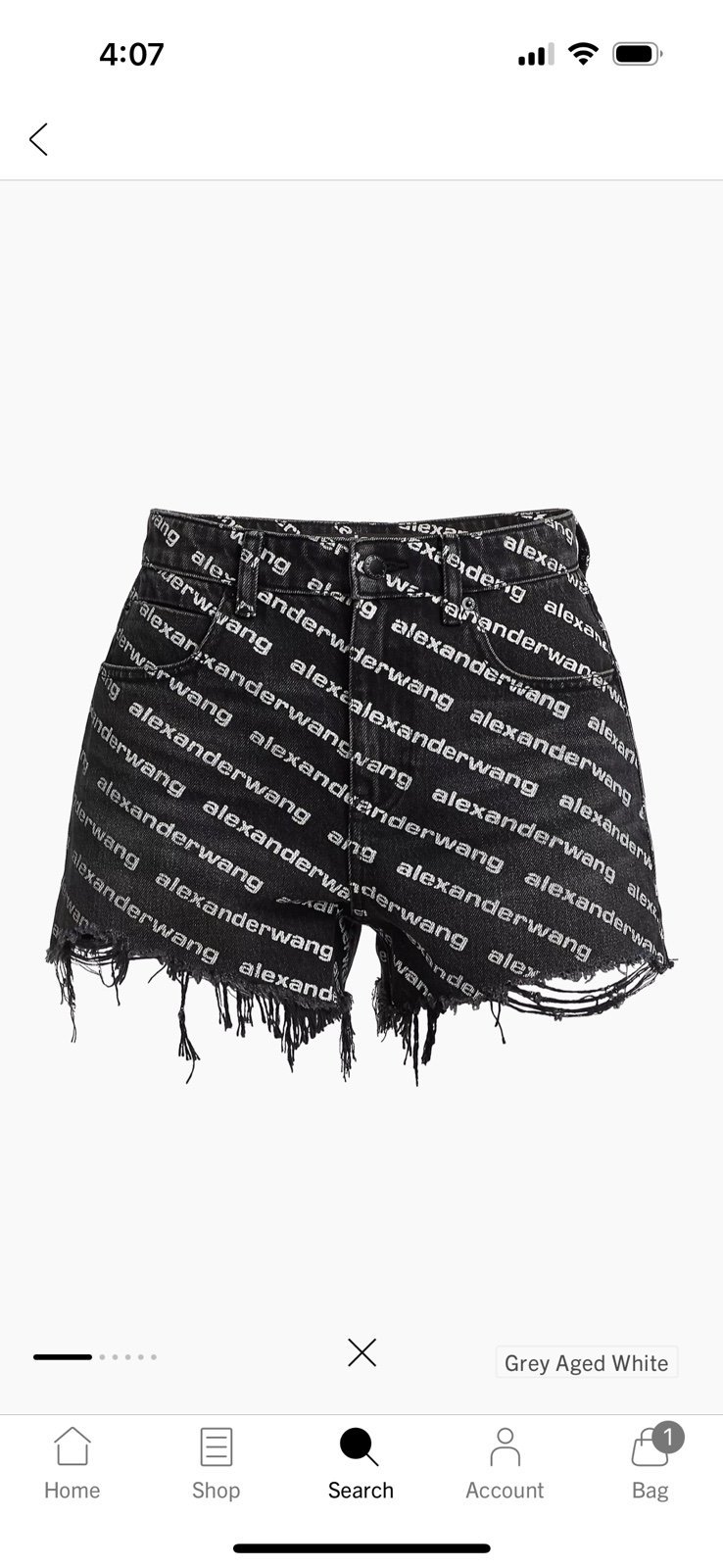 【関税&送料込】Alexander Wang Printed Denim Shorts Alexander Wang Blue Bite Logo Print Denim Shorts Alexander Wang
