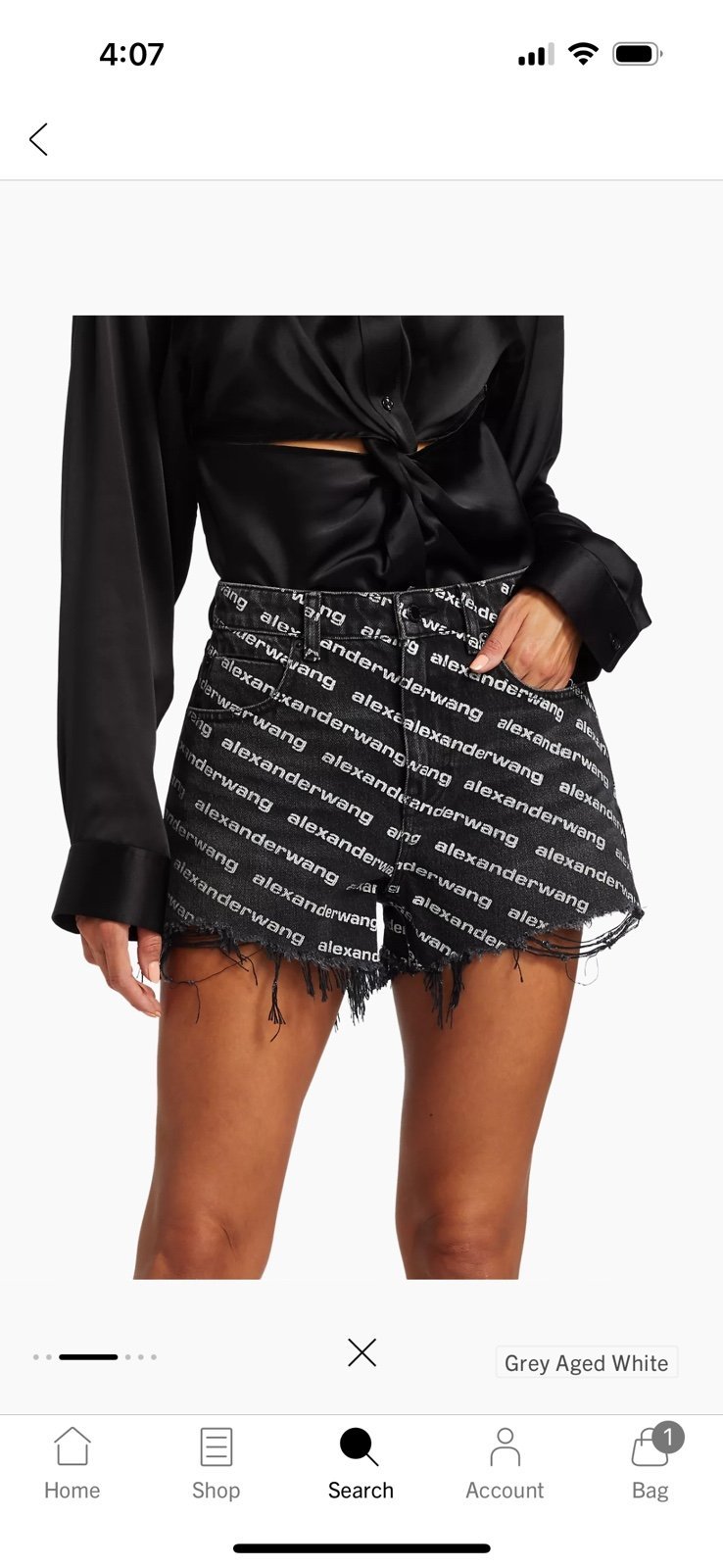 【関税&送料込】Alexander Wang Printed Denim Shorts Alexander Wang Blue Bite Logo Print Denim Shorts Alexander Wang