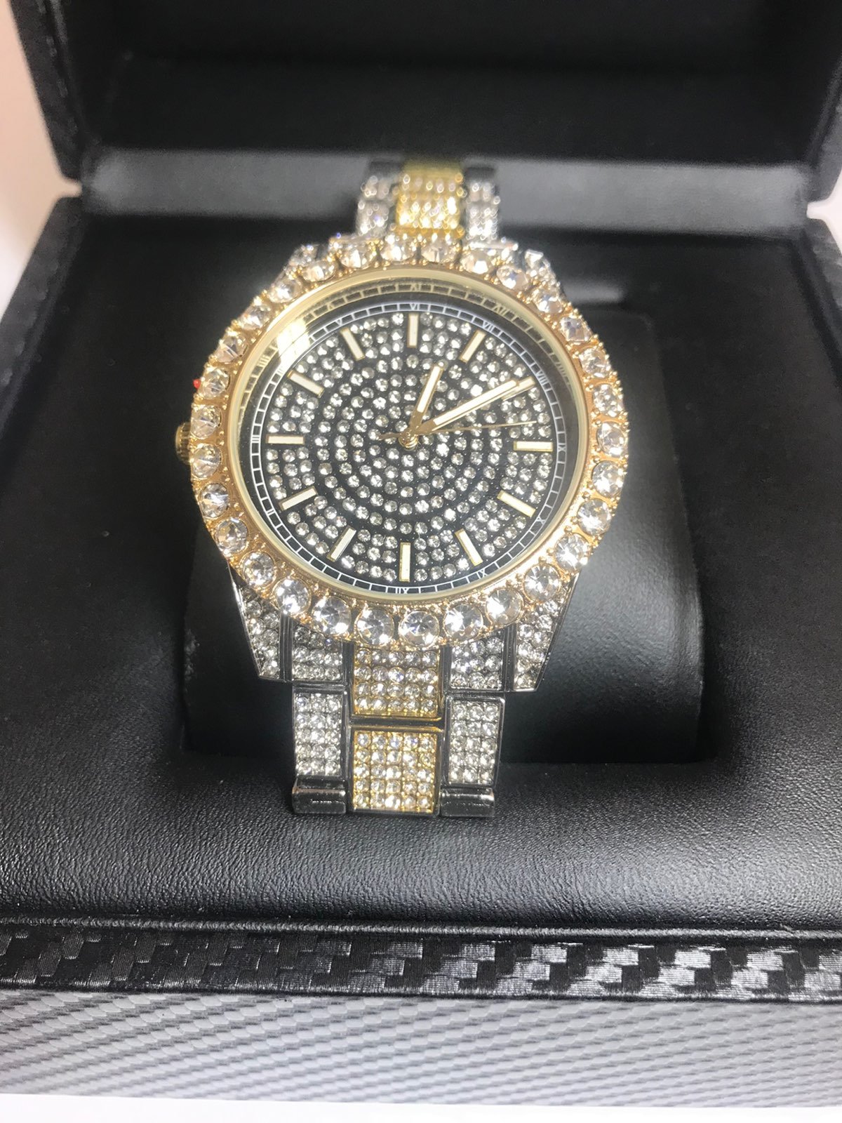 14K GOLD PLATED ICED OUT DIAMOND SIMULAT