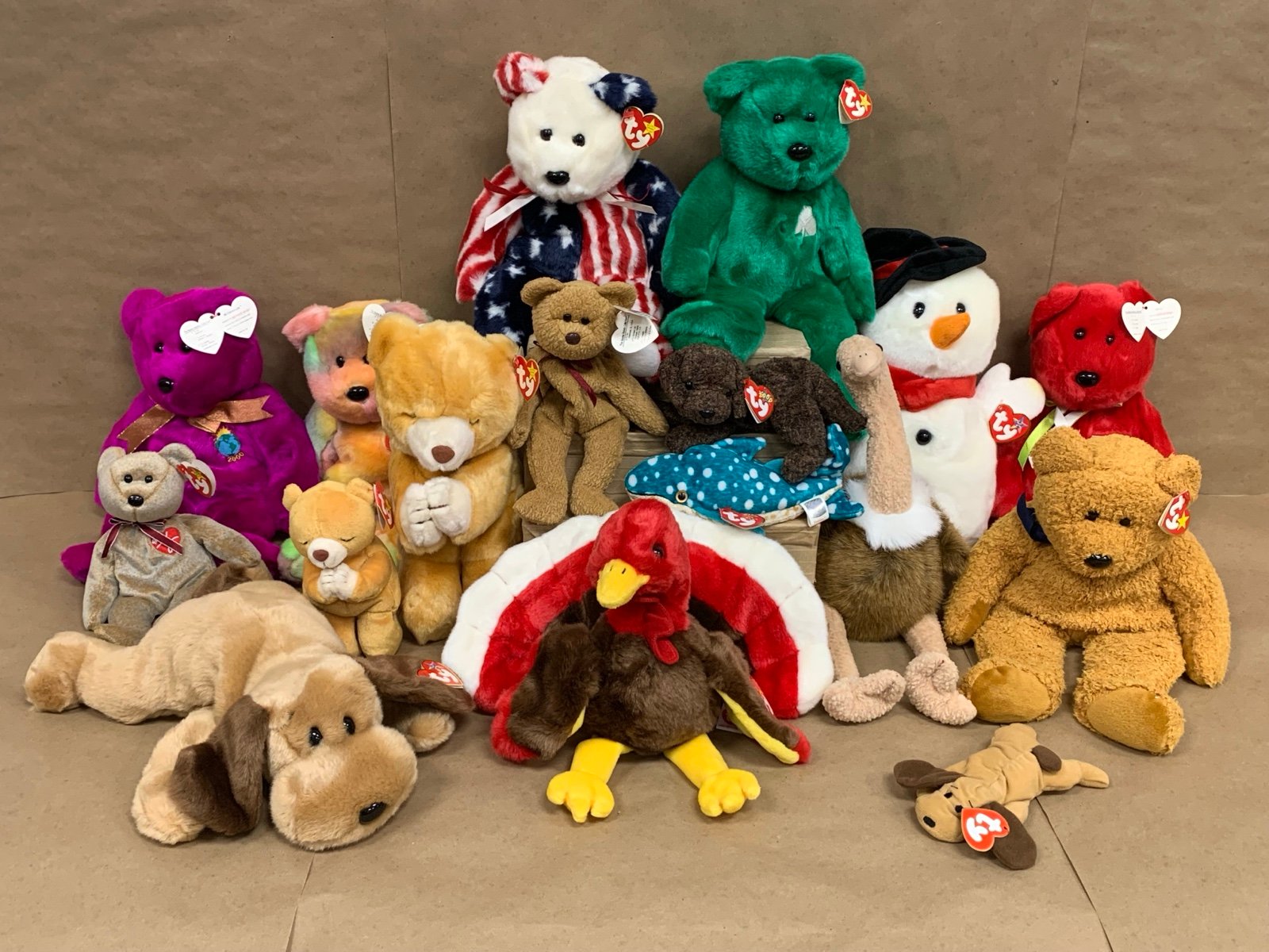 Vintage 17pc Retired Ty Beanie Babies Beanie Buddies Teenie Beanie Mixed Lot