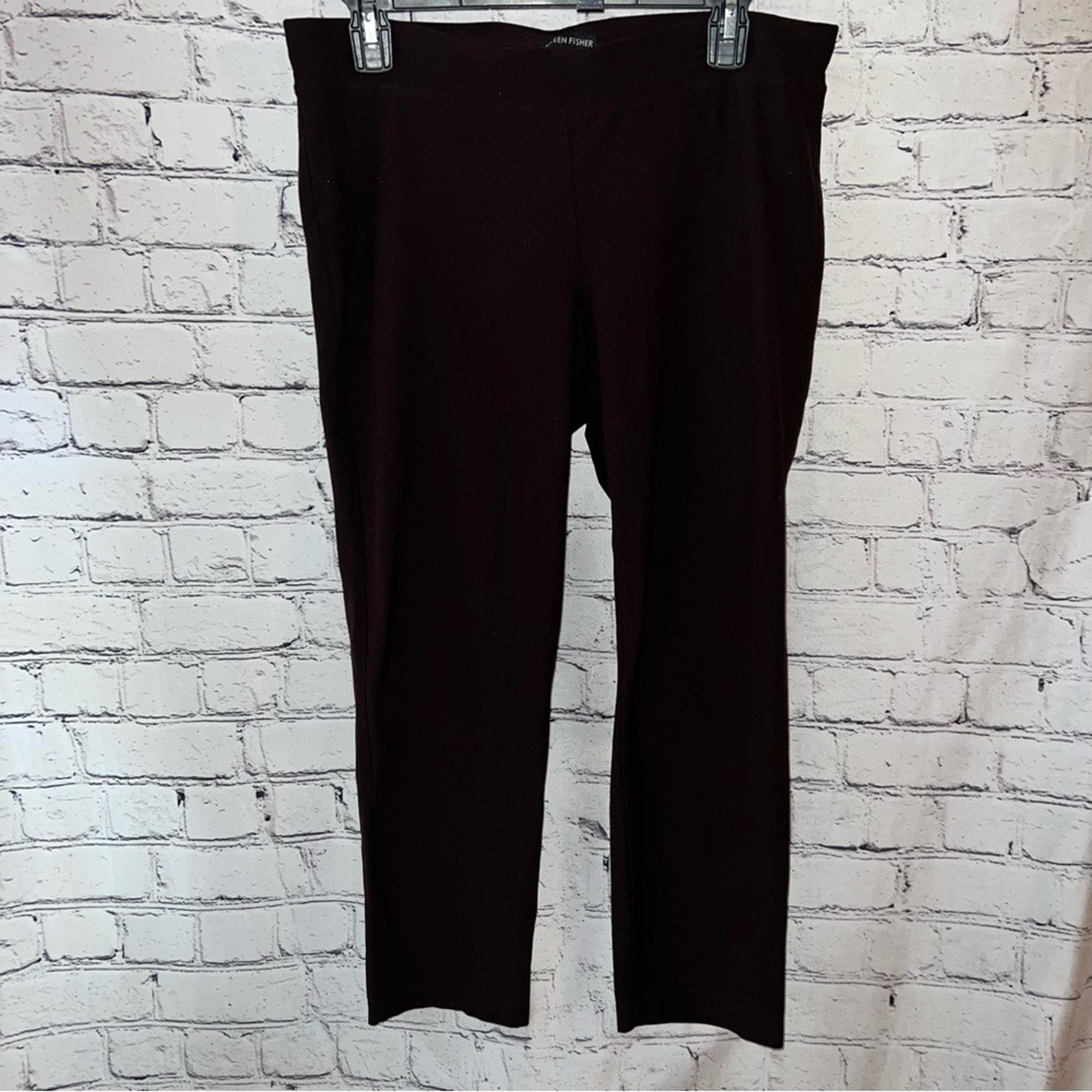 Eileen Fisher Women's Dark Brown Pull On Ankle Pants Size Medium