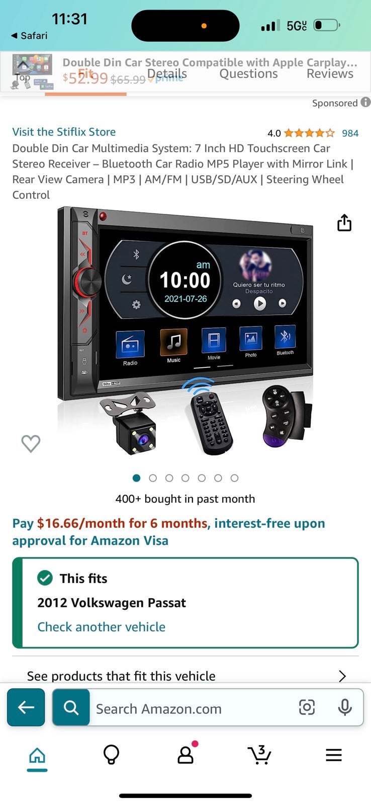 Touchscreen car stereo 7 in