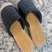 Bamboo Espadrille Mules Quilted Slip On Slides Sandals Flats Women size 8