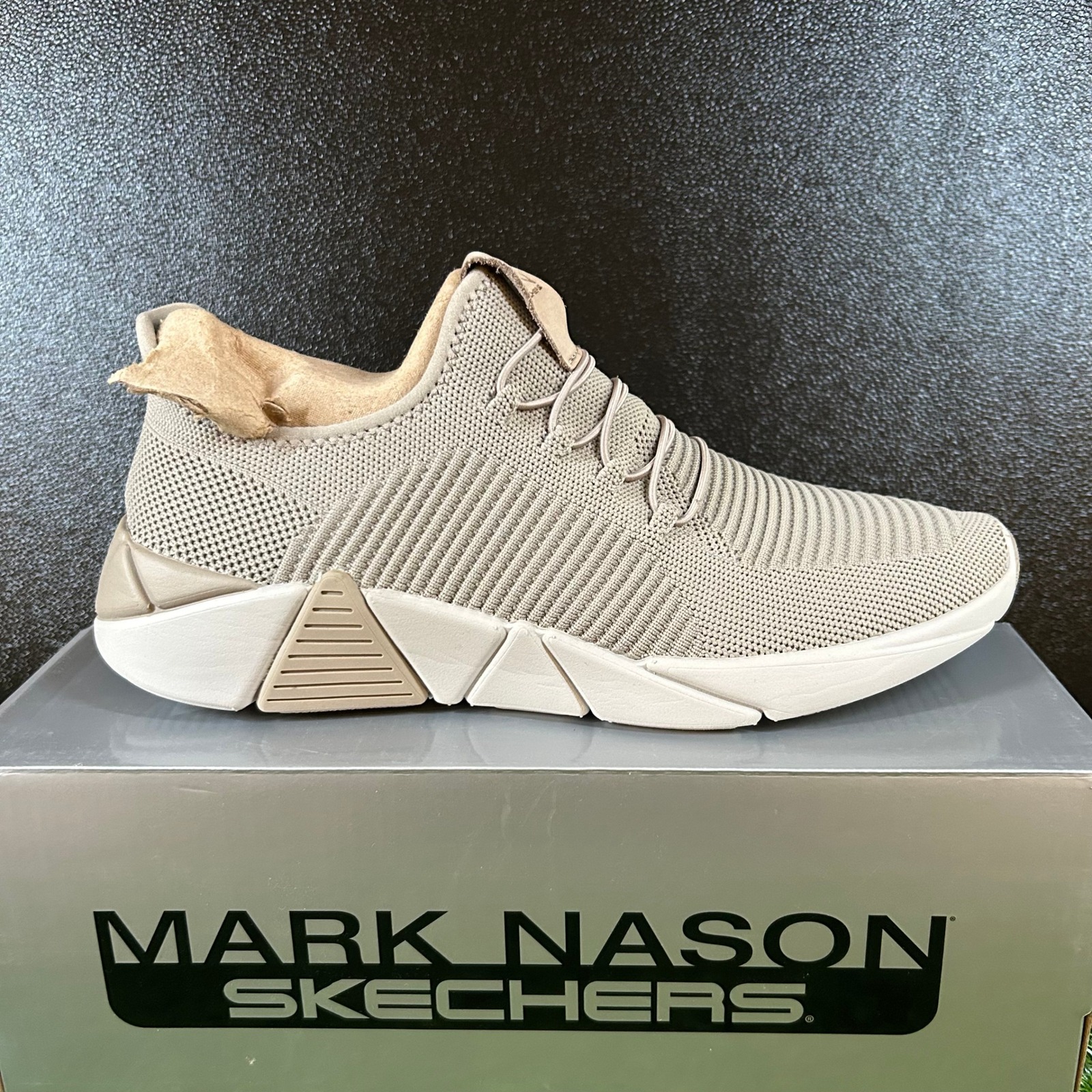 Mark Nason Skechers Knit Sneakers Athletic Walking Shoes Comfort Taupe Mens 8.5