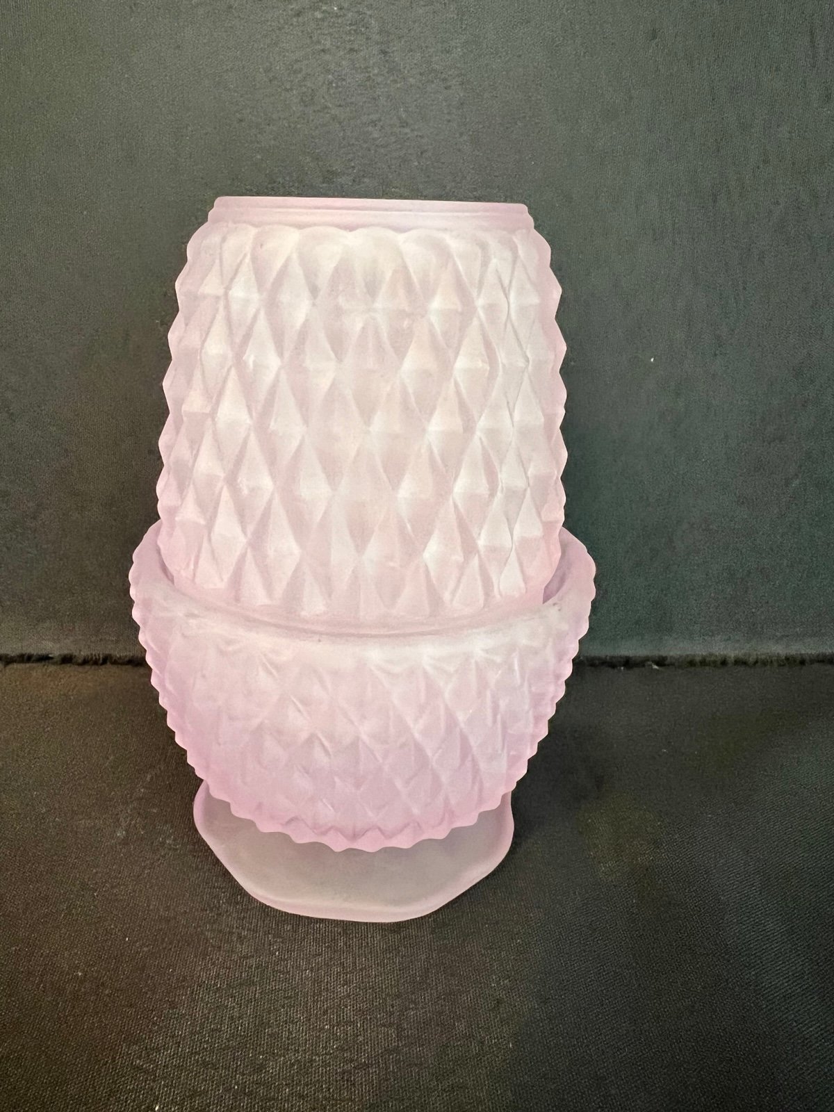 Vintage Indiana Glass Company Frosted Fairy Lamp Soft Pink