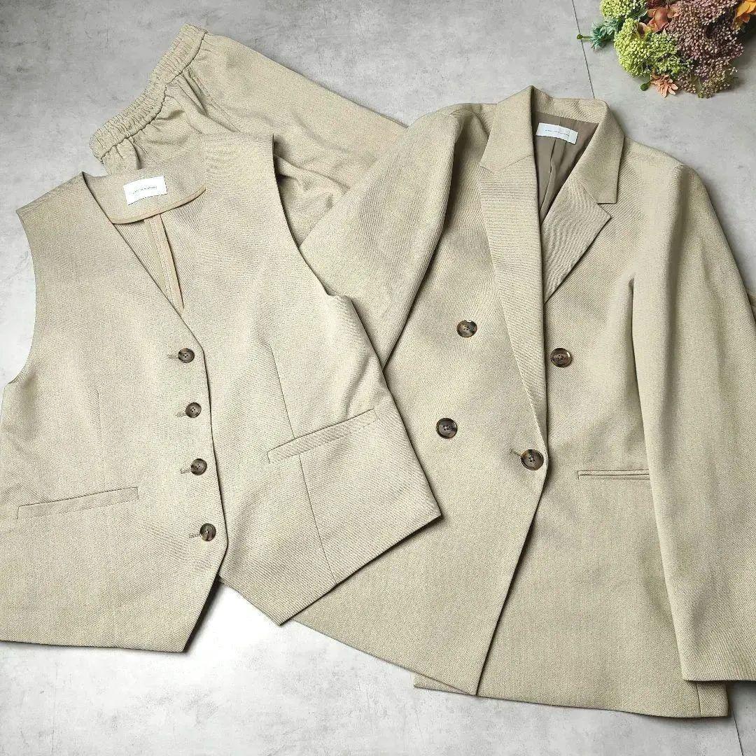 Excellent Condition☆Green Label Relaxing Double-Breasted Tailored Pants Vest Suit
