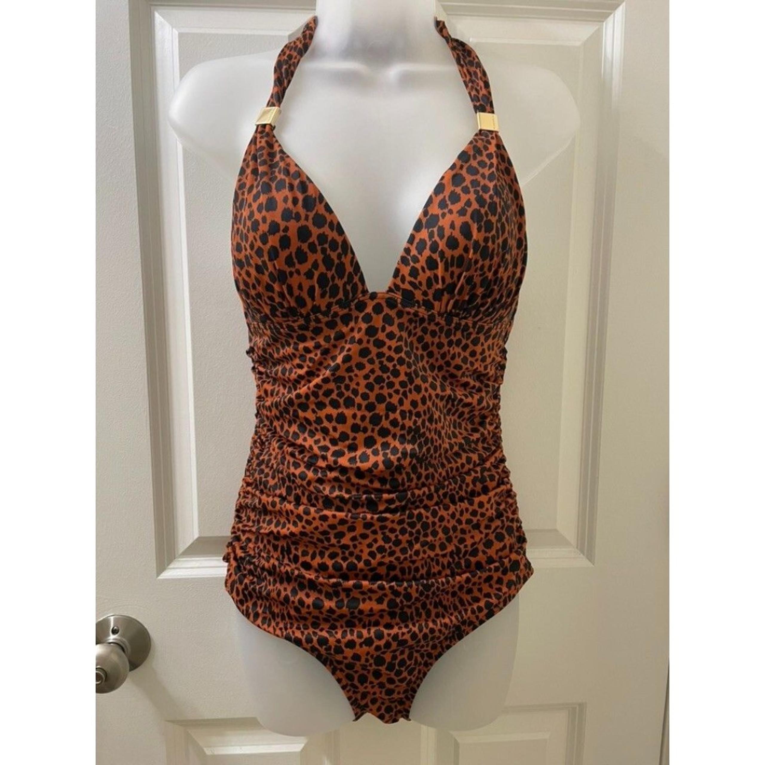 Victoria's Secret The Forever Push-Up Leopard Print One Piece Swimsuit M