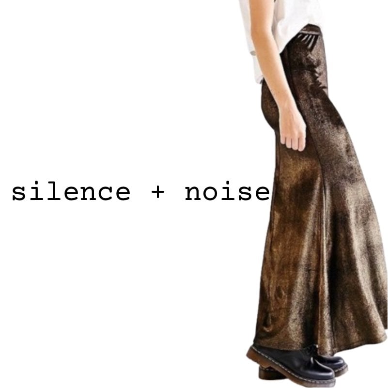 Silence and Noise Gold Velvet Maxi Skirt