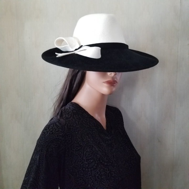 Black and Ivory Designer Hat by Sherel