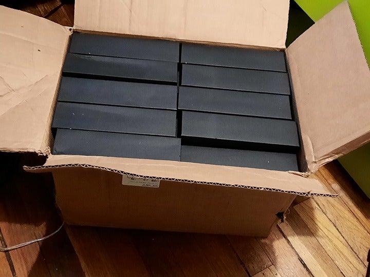 99 Bulk Cotton Filled Matte Black Jewelry Box