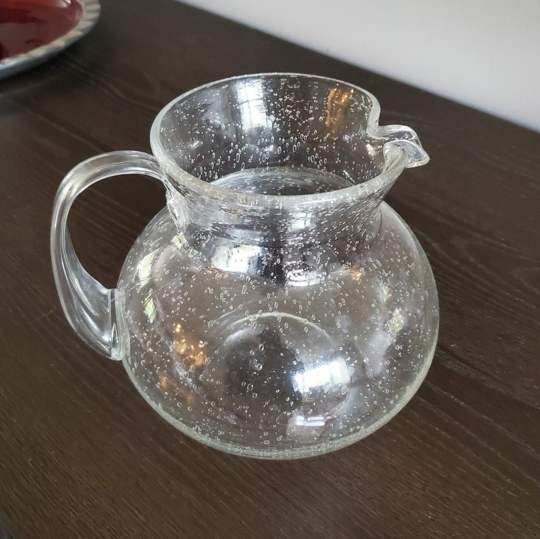 Glass Pitcher with bubbly glass