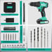 COMOWARE 20V Cordless Drill, Electric Power Drill Set with 1 Battery