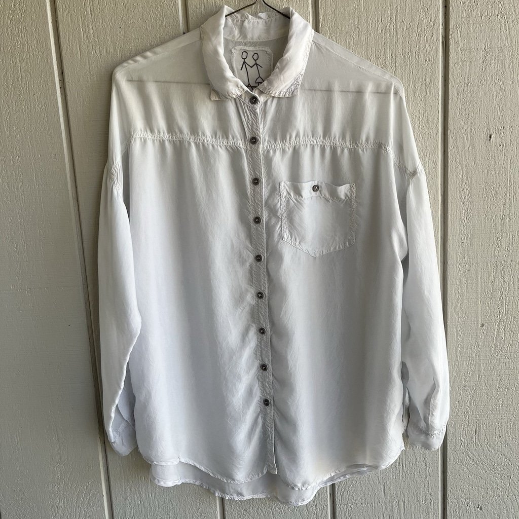 Johnny Was Pete and Greta Button Down Cupra Blouse in White Size XS