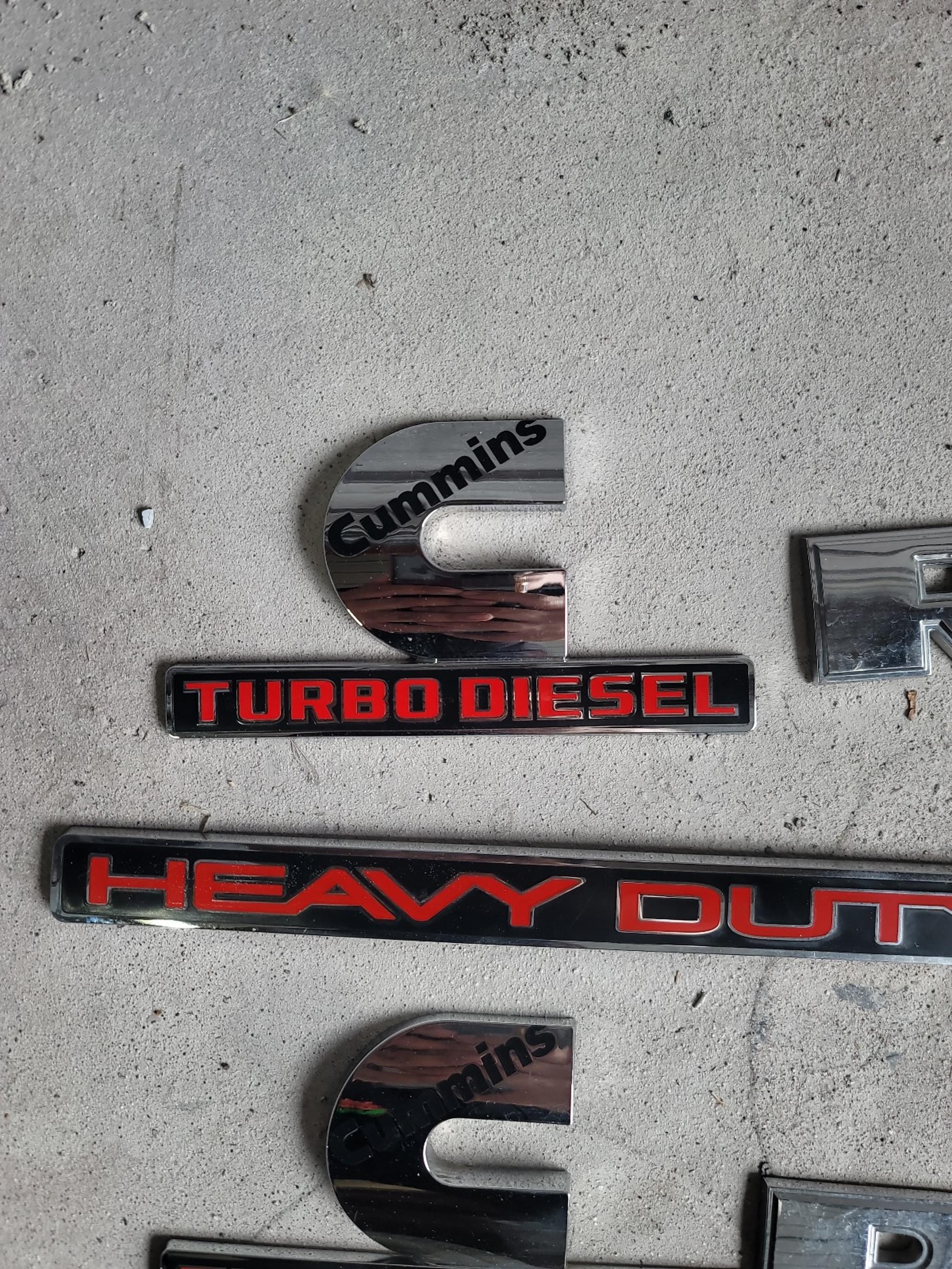 Chrome R-A-M 3500 Heavy Duty Cummins Turbo Diesel Fender Tailgate Emblem logo