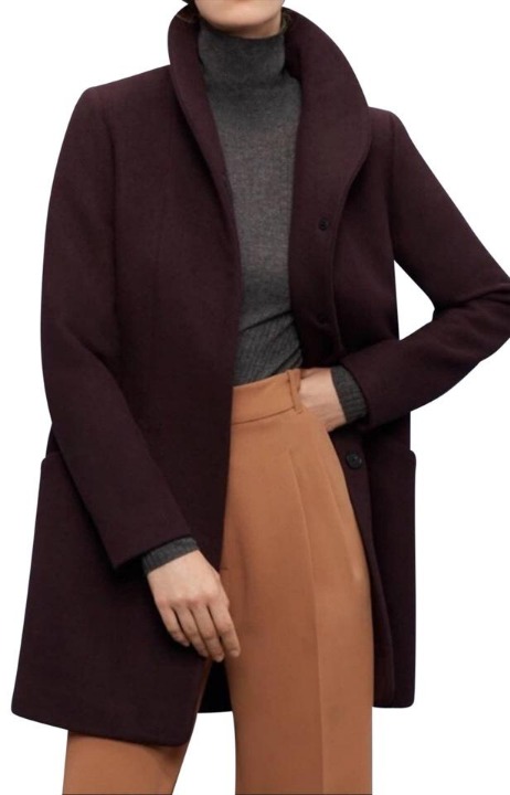 Aritzia Purple Cocoon XS Wilfred The Wool Dark Maroon Coat Size 2 (XS)