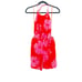 Staud Red and Pink Floral Printed Georgia Romper Sleeveless Size 0