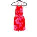 Staud Red and Pink Floral Printed Georgia Romper Sleeveless Size 0