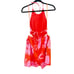 Staud Red and Pink Floral Printed Georgia Romper Sleeveless Size 0