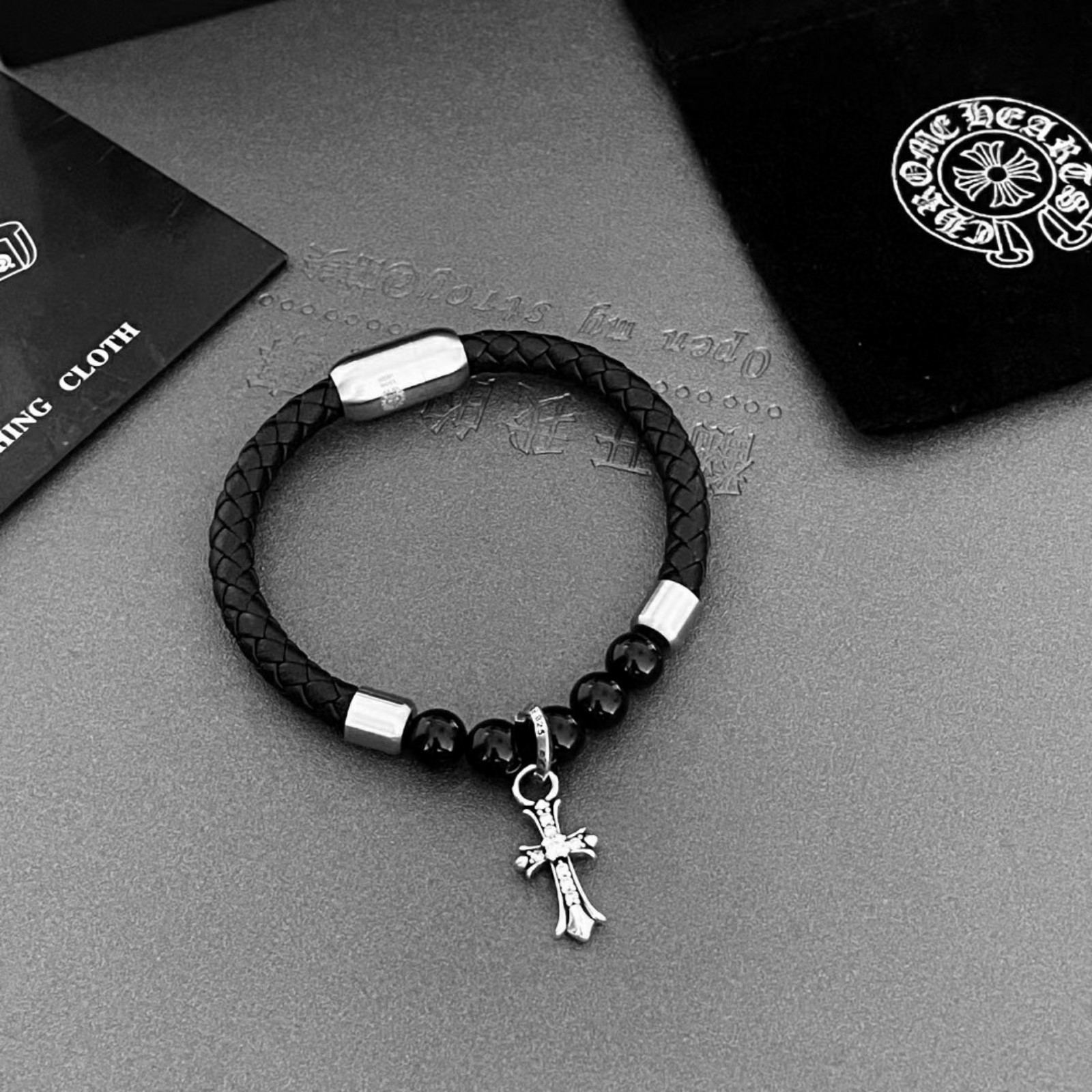 Black cross bracelet