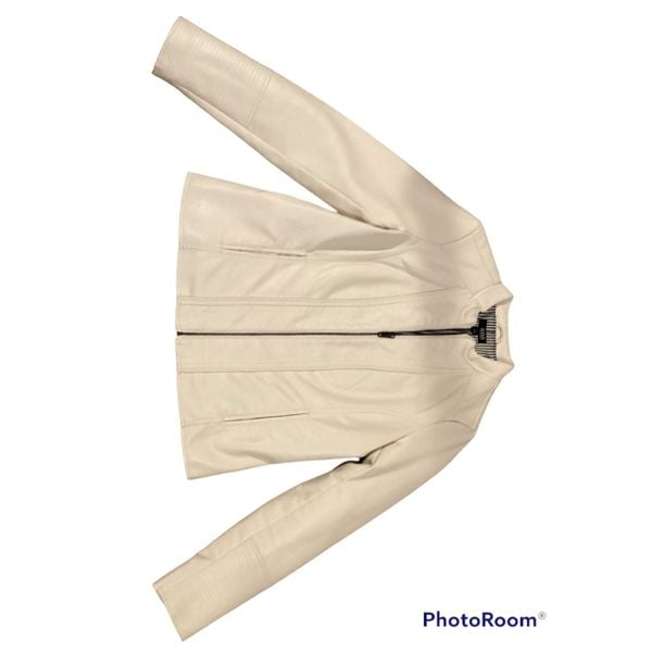 NWOT ana Off White Faux Leather Jacket SZ-M