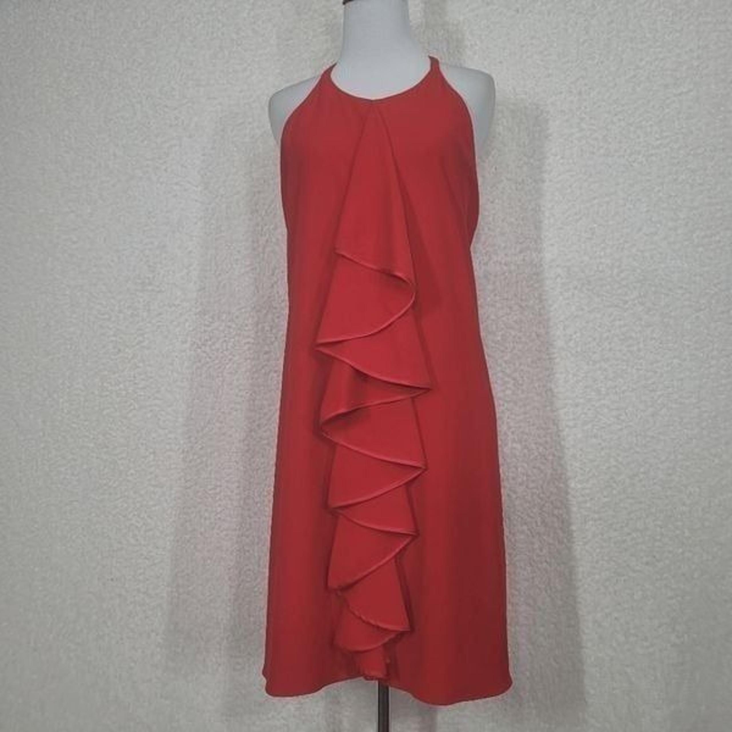 Julie Brown NYC Red High Neck Ruffle Mini Dress 8