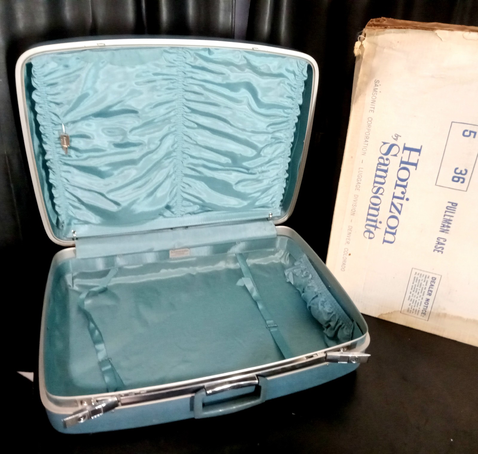 60's Samsonite hard Suitcase in original box never used