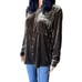 395 NWT ATM Anthony Thomas Melillo Brown Boyfriend Oversized Velvet Shirt Small