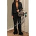 Zara Blazer Pants Suit Set Black 3 Pieces