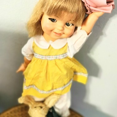 Ideal Giggles doll vintage 60s flirty Pinwheel eyes Giggles works This vintage I