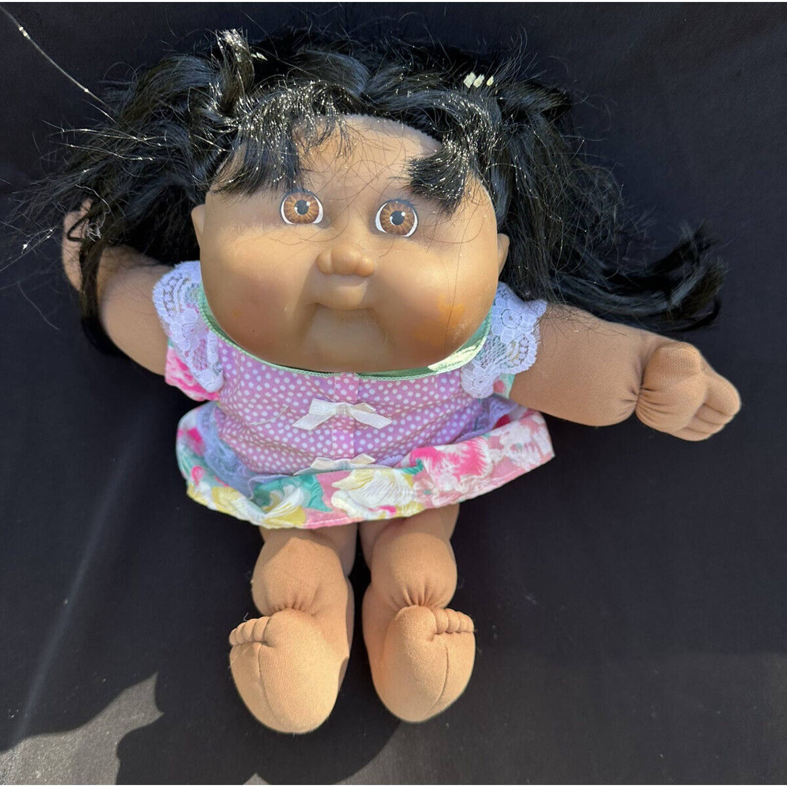 Cabbage Patch Kid Vintage Mattel Signed Rare Hard 1995 Brown Skin Nice! -BA1