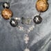 28” long necklace/very unique Natural Bamboo Leaf Stones