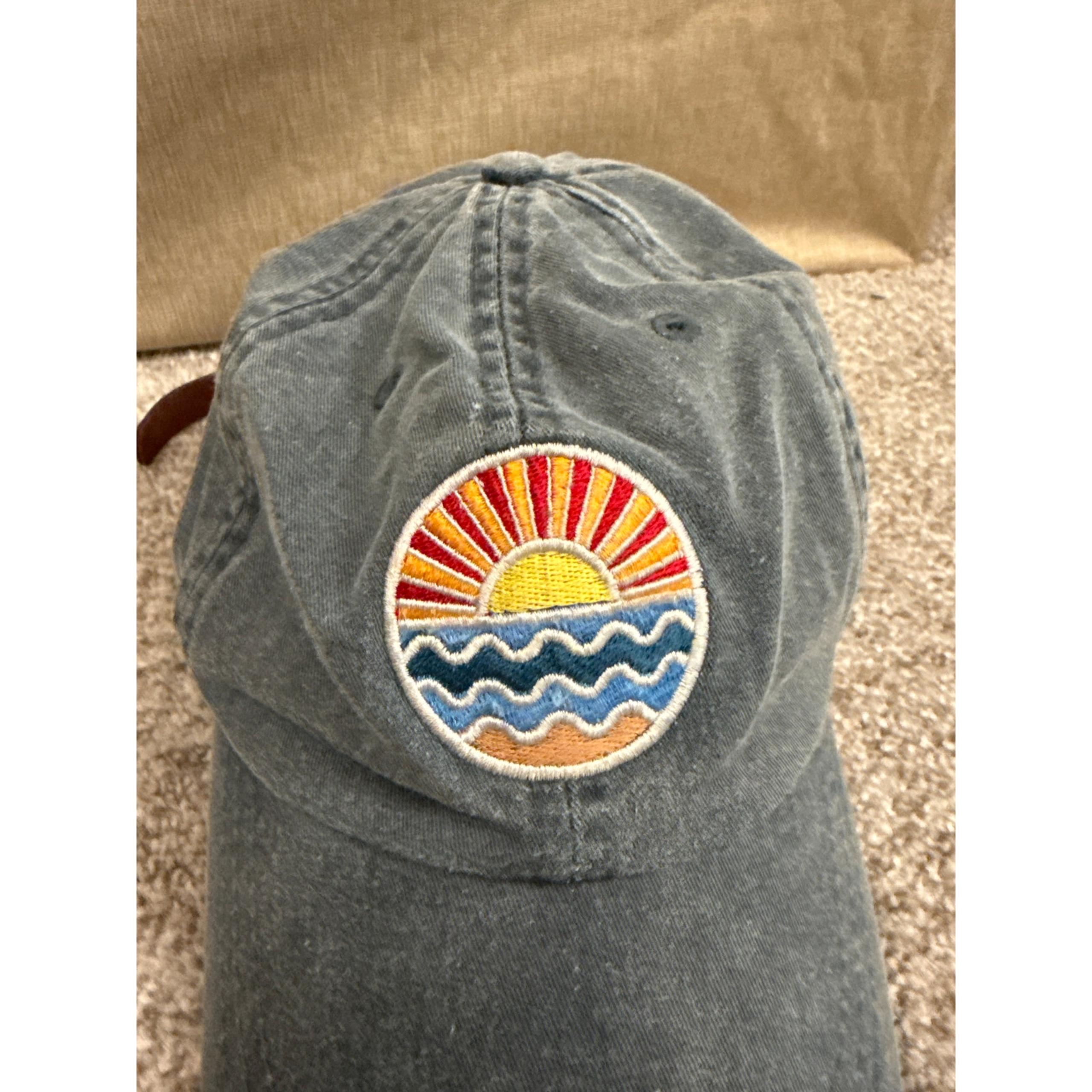 Adams Heather Blue Emroidered Sunset Baseball Cap