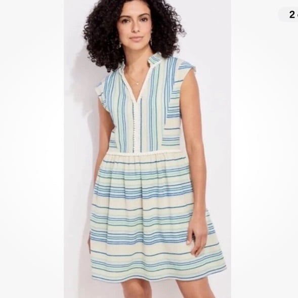 Vineyard Vines Blue and Green Sleeveless Sundress