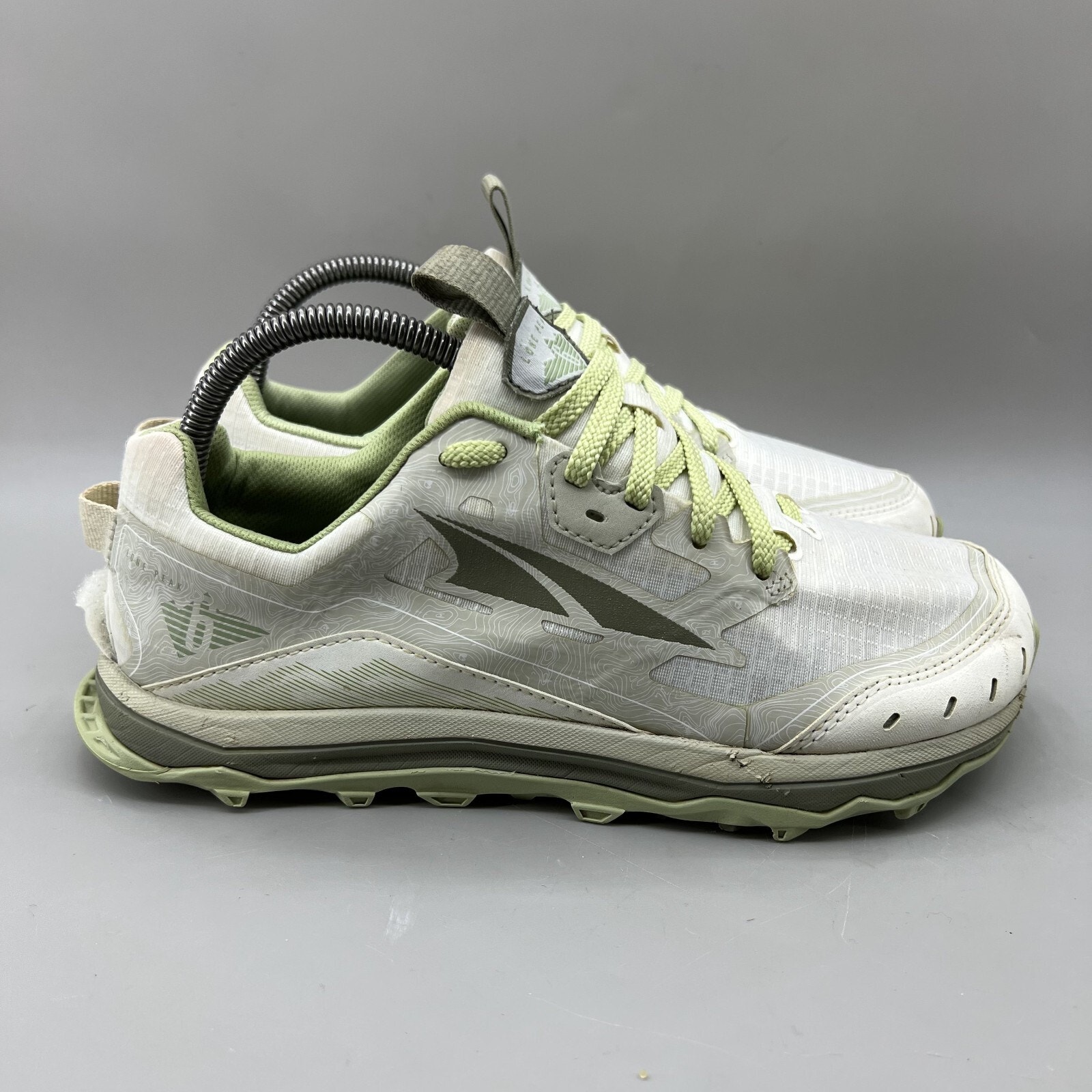 Altra Lone Peak 6 Trail Running Sneakers Women Size 8.5 White Green Comfort Shoe