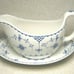 FRANCISCAN DENMARK BLUE ENGLISH IRONSTONE FLORAL STICK GRAVY BOAT W/ UNDERPLATE