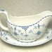 FRANCISCAN DENMARK BLUE ENGLISH IRONSTONE FLORAL STICK GRAVY BOAT W/ UNDERPLATE