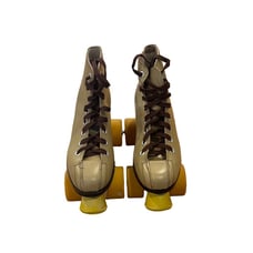 Vintage Bulldog Roller Skates Tan Leather Size 7 Made in USA