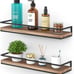Set of 2, Rustic Wood Wall Storage Shelves