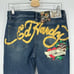 Ed Hardy Women’s Fit and Flare High Rise Jeans Size 30 Embroidered True Love 90s