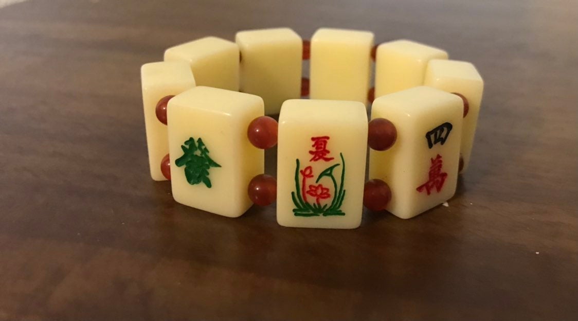 MAHJONG TILE STRETCH BRACELET BANGLE