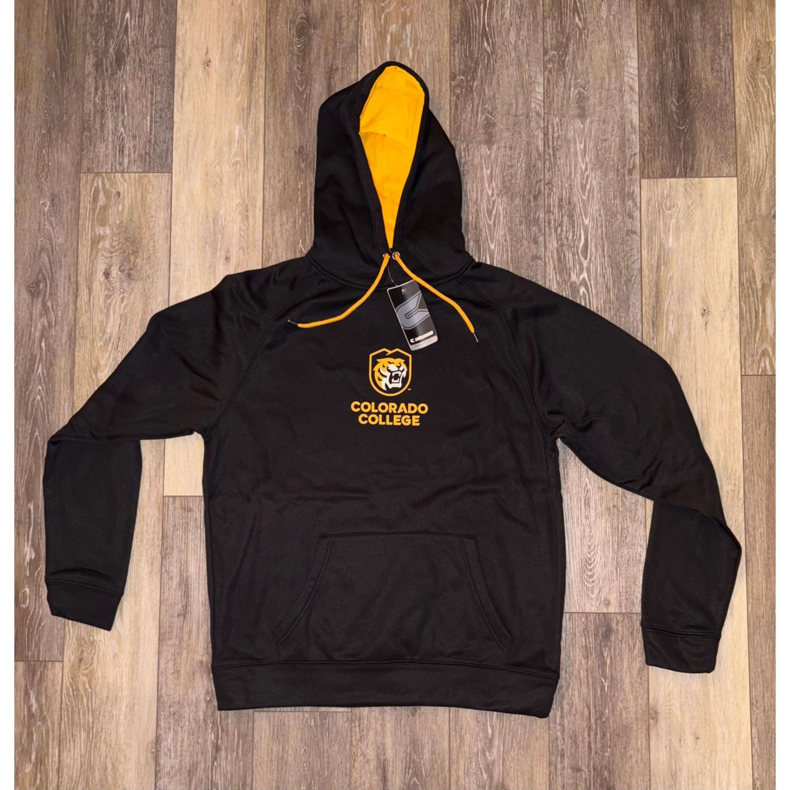 NWT Men's L Colorado College Tigers Colosseum Hoodie - Black/Gold