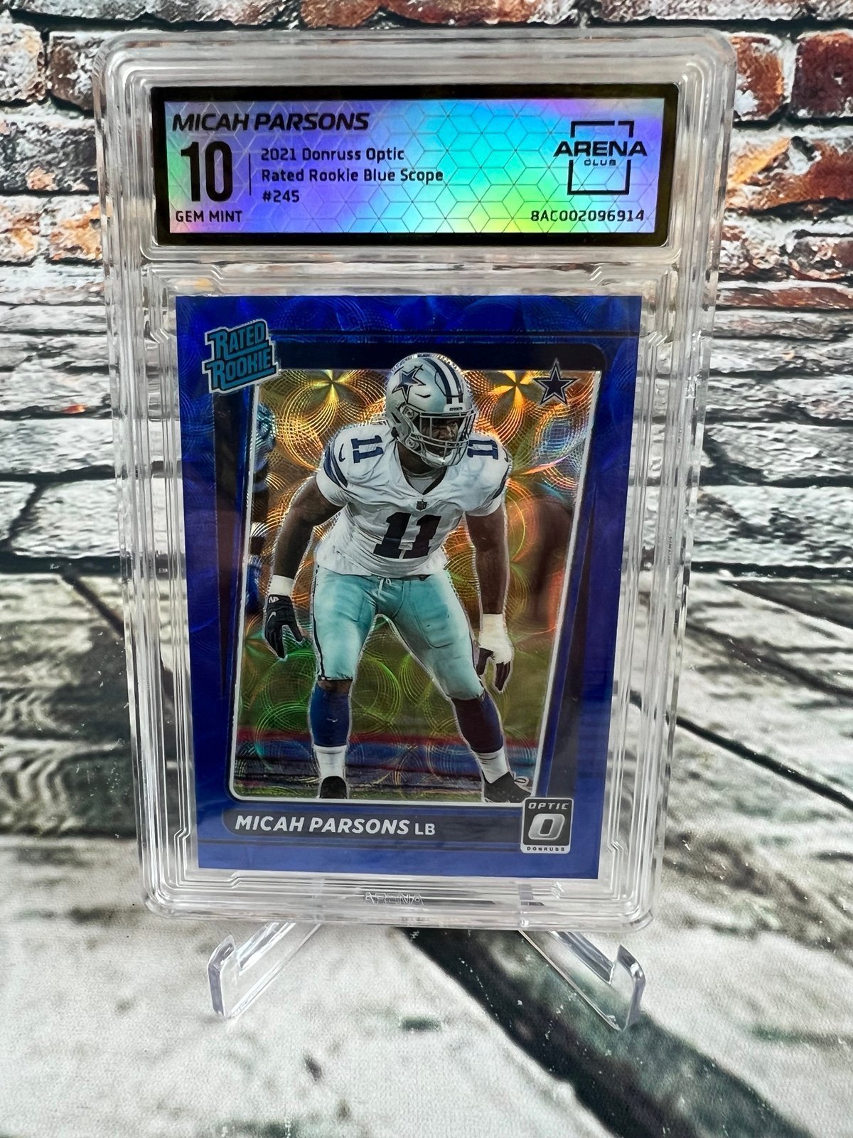 2021 Donruss Optic MICAH PARSONS RC #245 BLUE SCOPE Arena Club 10 GEM MT
