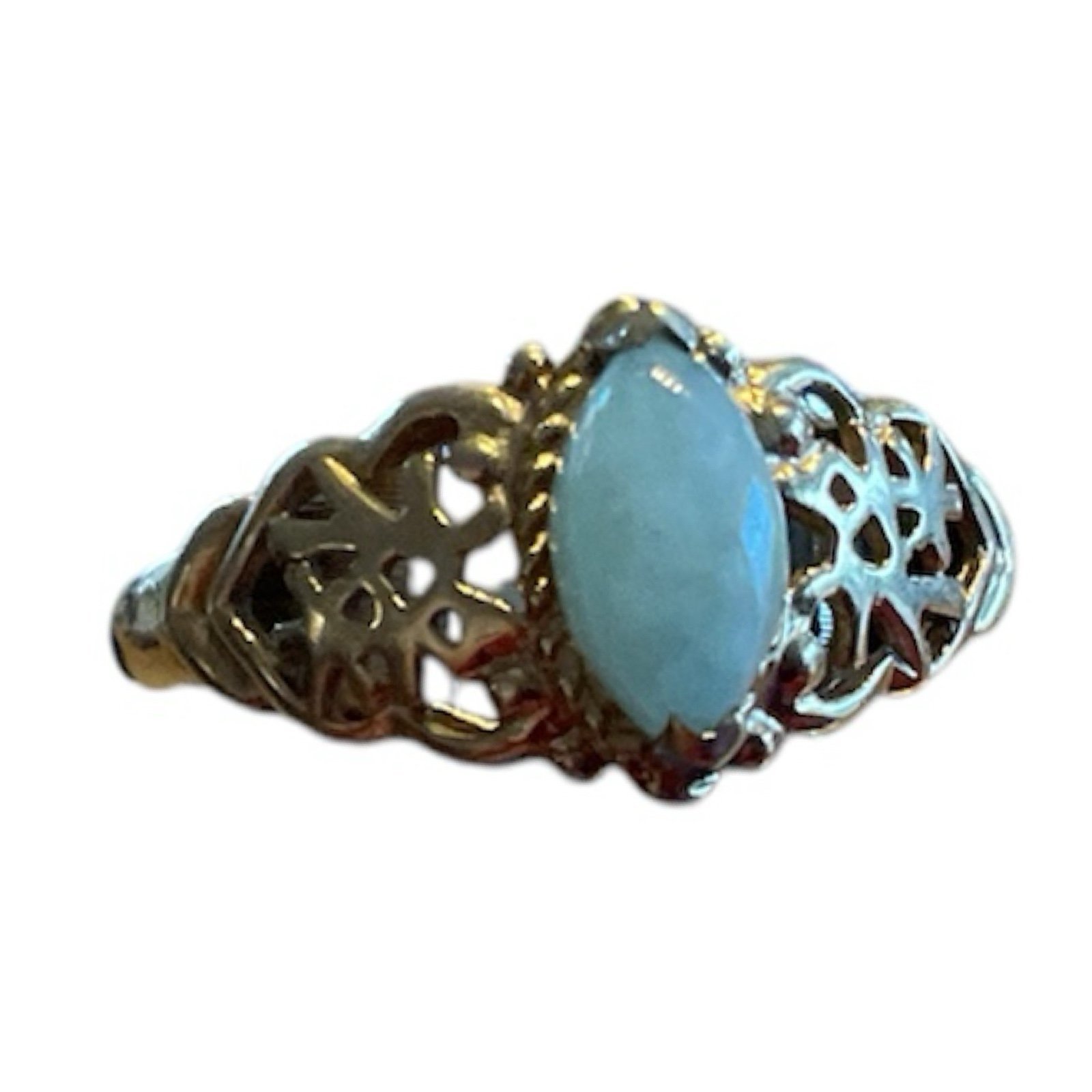 Vintage 14K Gold Ring with Jade 7