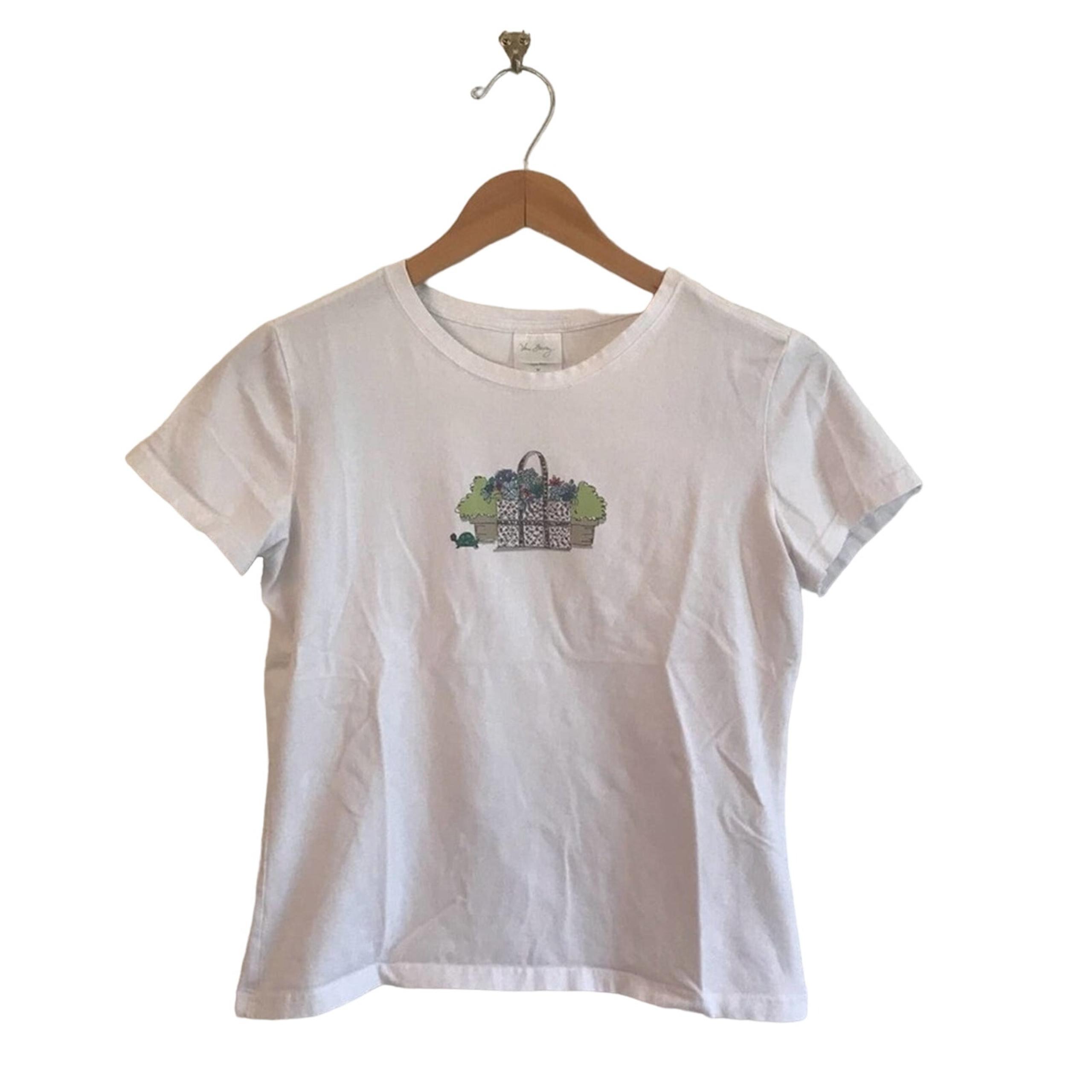 Vera Bradley M white t-shirt purse turtle flower bohemian classic