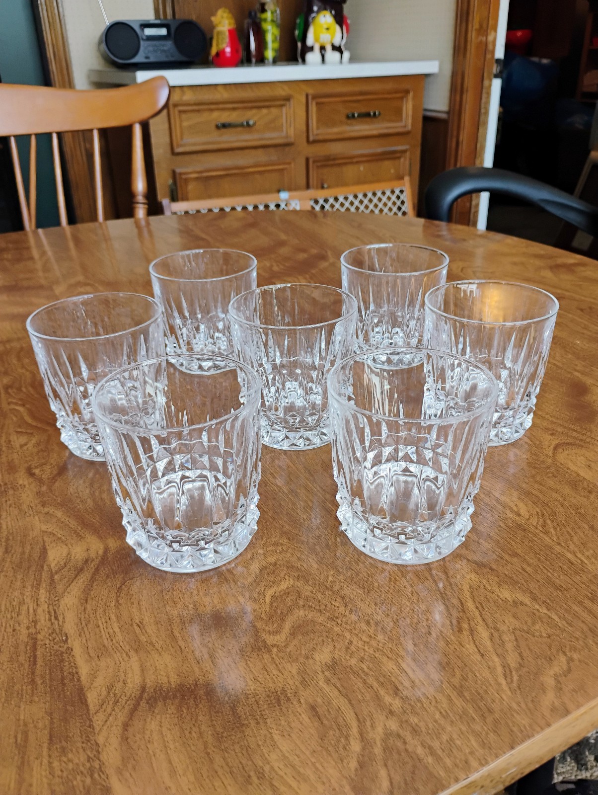 Set of 7 vintage Crystal Crystil D'Arques Durand Tuilleries rocks glasses