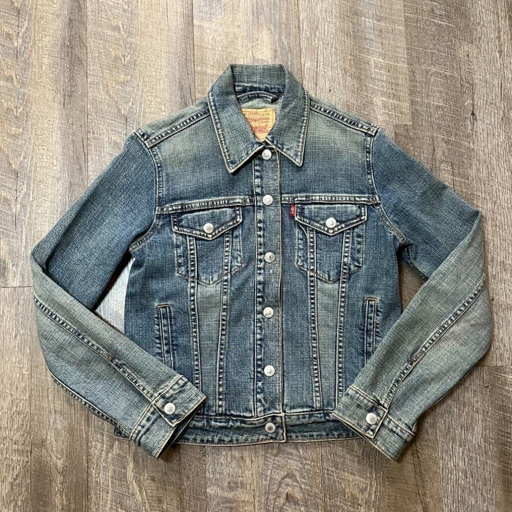 Vintage Y2k Levi's Denim Snap Button Jacket Womens Size Medium