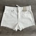 NWT MADEWELL Relaxed Denim Shorts Ivory White Size 25 Raw Hem Mid-Rise Bohemian