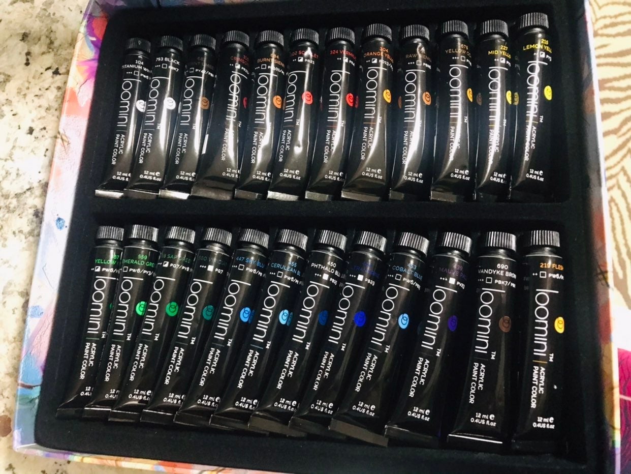 24 Heavy Body Acrylic paint tubes