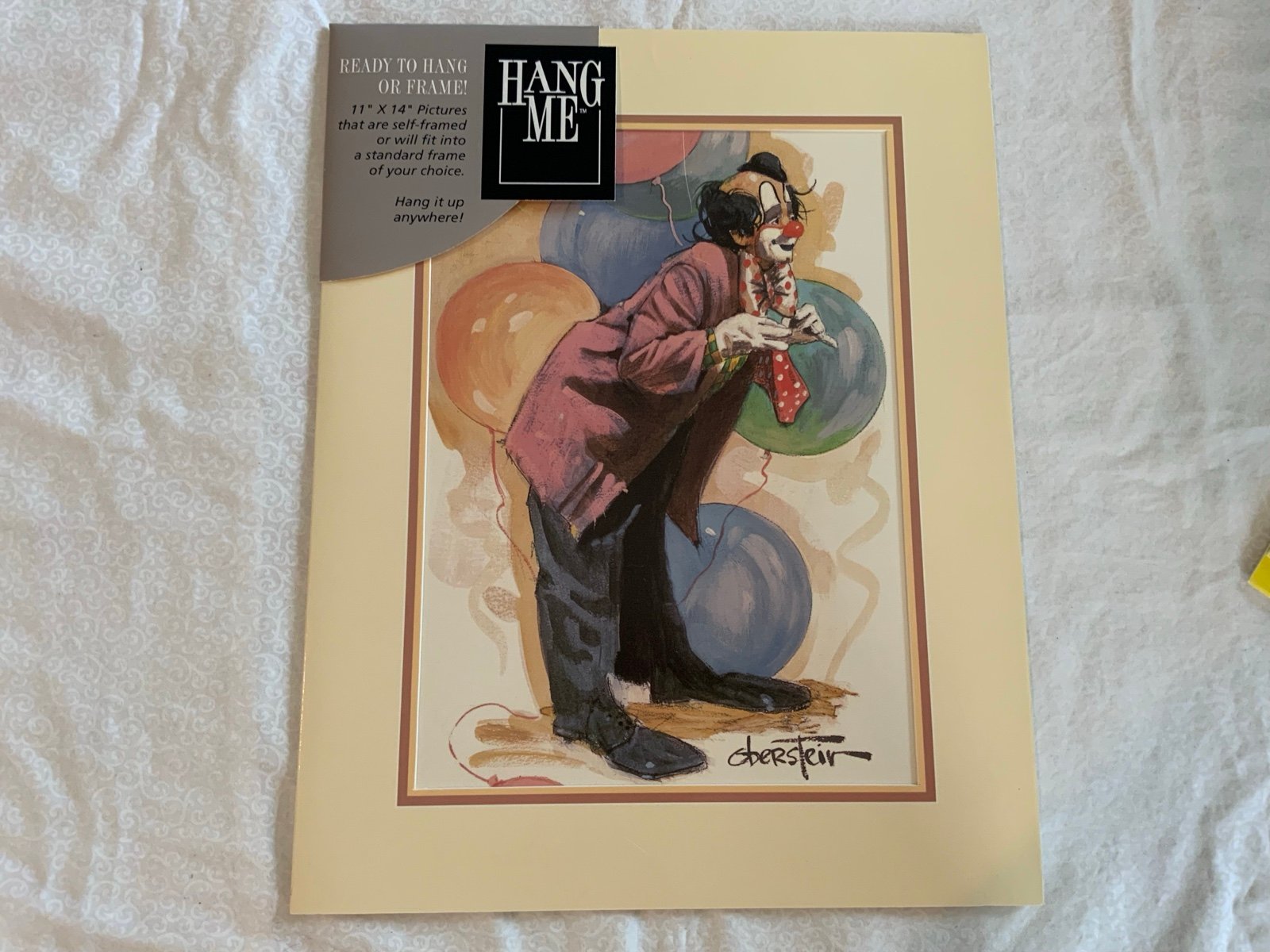 Vintage Chuck Oberstein Clown Print Size 11”x14”